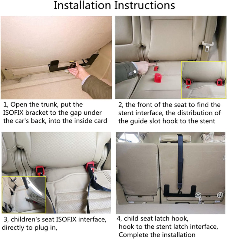 ISOFIX Univerzális Acél Rögzítő Autós Gyereküléshez - Hancaner Biztonsági Öv Csatlakozó - Image 8