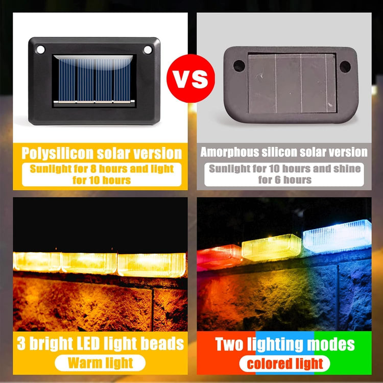 YOFIG 4 db-os Kültéri Napelemes LED Lámpa - Vízálló Kerti Dekoráció, Meleg Fehér és Színváltós Módokkal - Image 5