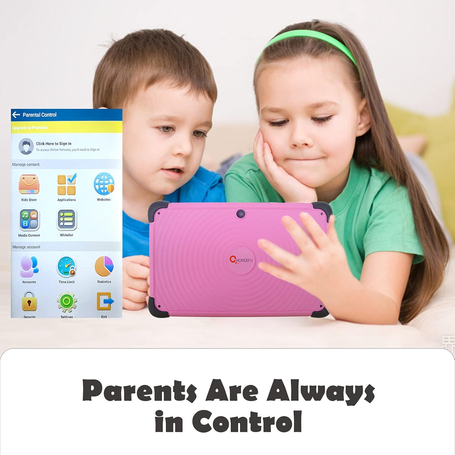CWOWDEFU 8 Colos Rózsaszín Gyerektablet 32GB WiFi Android Szülői Felügyelettel - Image 7