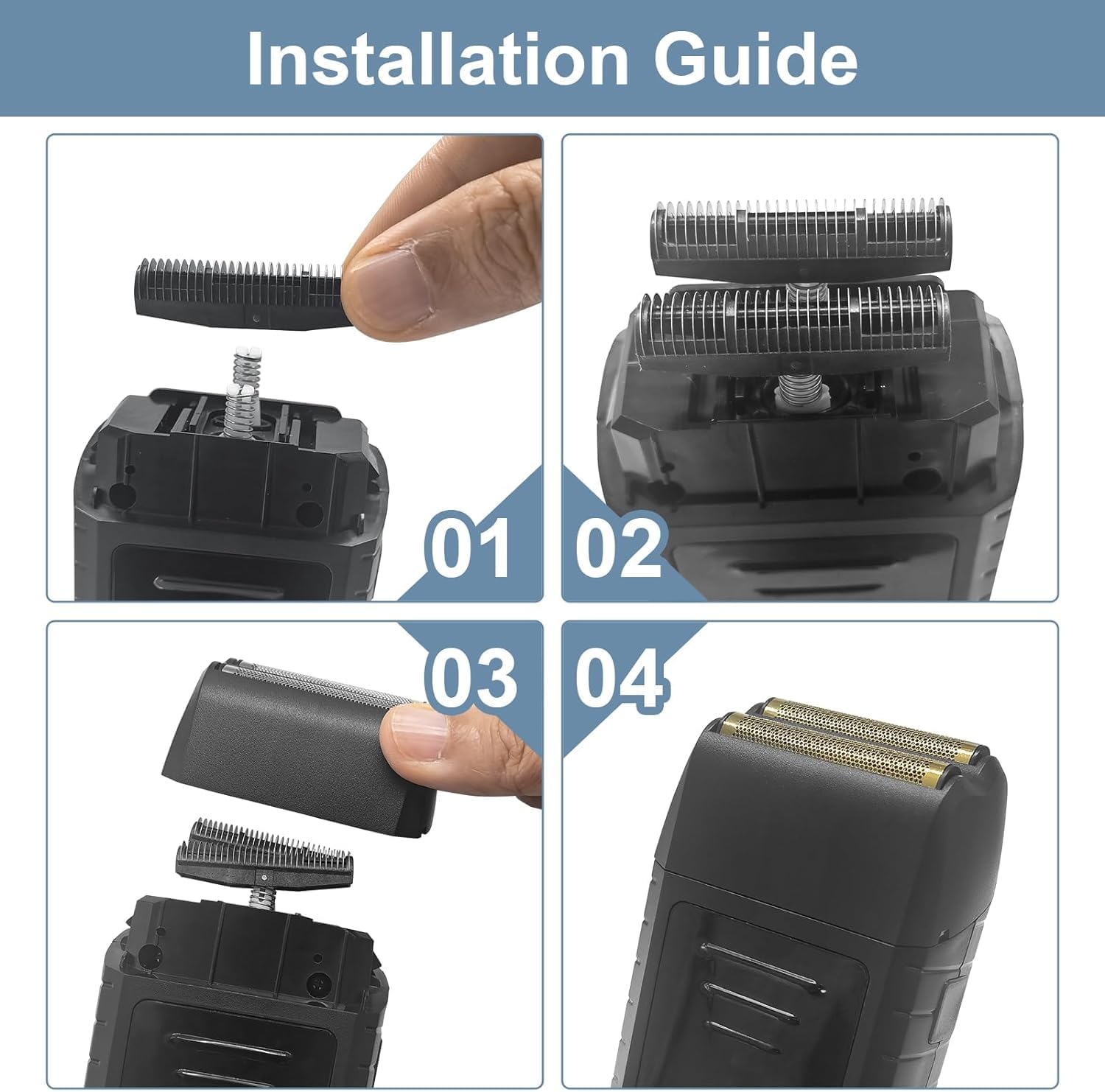 Wahl 5 Star Series Vanish borotva pótfej, 2 db-os fekete szett, kompatibilis 8173-700 modellhez - Image 5