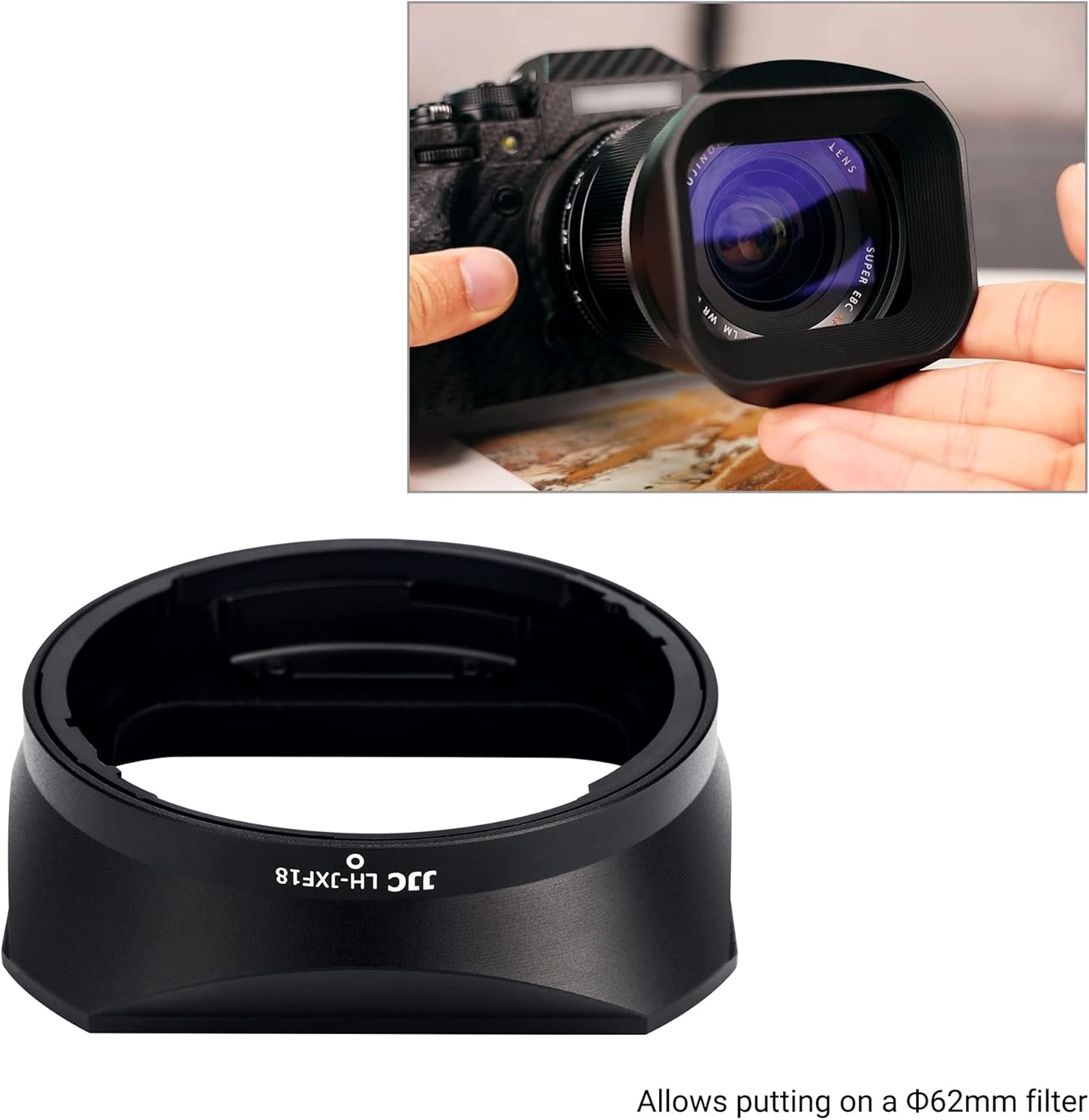 Fujifilm XF18mm F1.4 objektívhez JJC fém napellenző lencsevédővel - Image 7