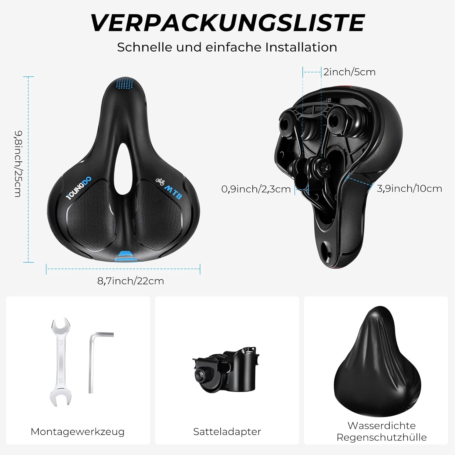 YOUNGDO Gél Kerékpárülés - Széles, Puha, Légáteresztő, Ergonomikus Nyereg Vízálló Borítással - Image 6