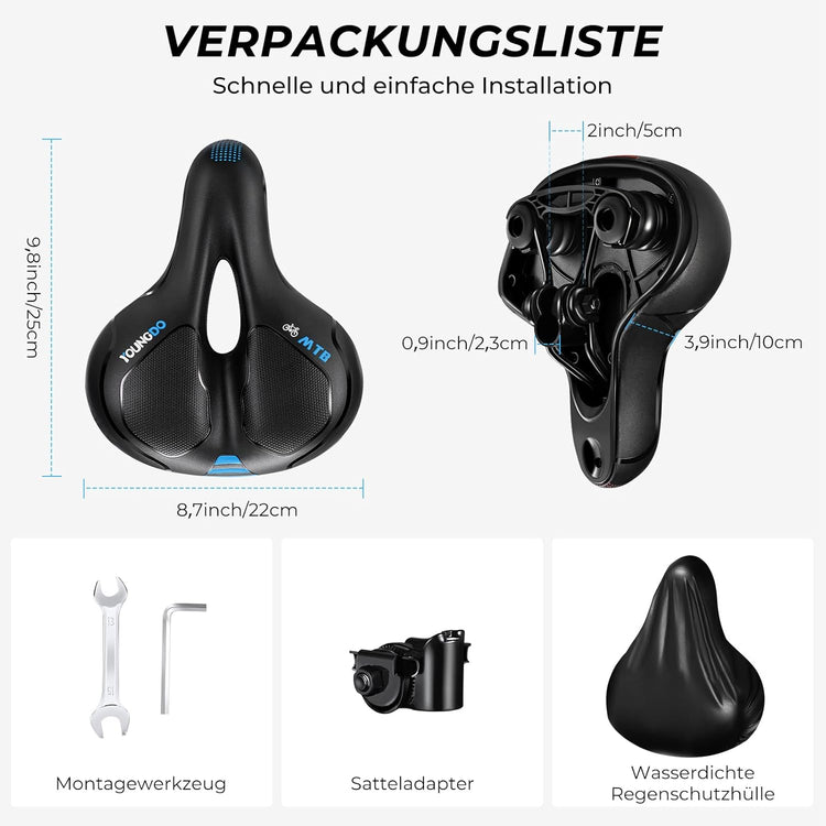 YOUNGDO Gél Kerékpárülés - Széles, Puha, Légáteresztő, Ergonomikus Nyereg Vízálló Borítással - Image 6