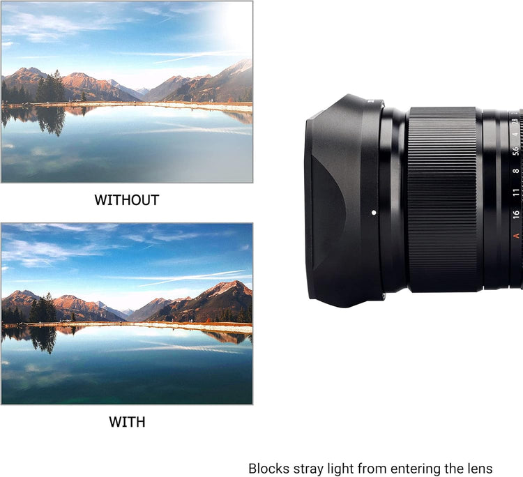 Fujifilm XF18mm F1.4 objektívhez JJC fém napellenző lencsevédővel - Image 5