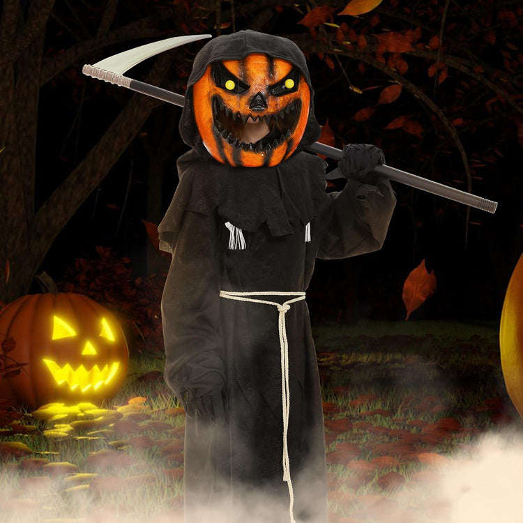 Tökfej jelmez gyerekeknek - Halloween töklámpás kosztüm maszk (L méret) - Image 6