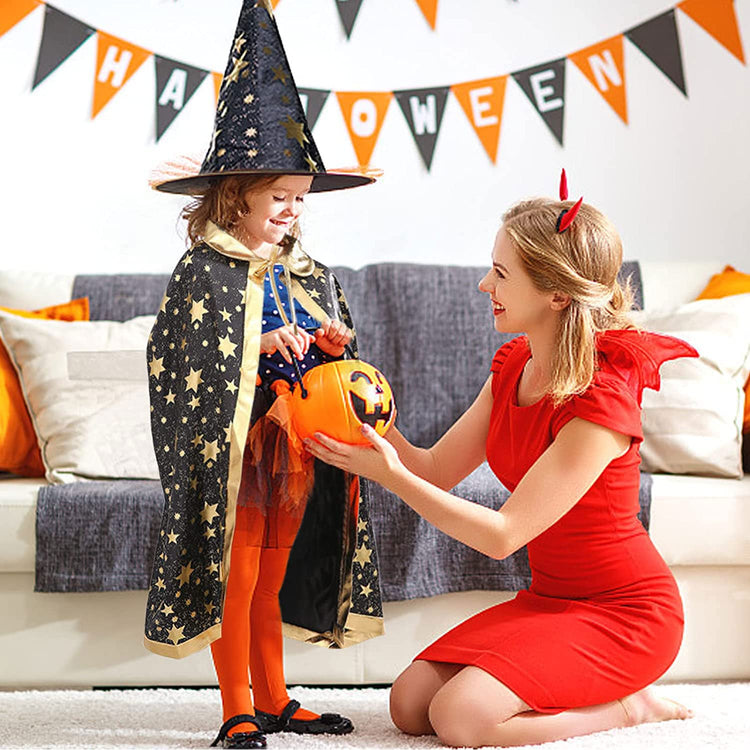 Gyerek Varázsló Köpeny Kalappal - Halloween Boszorkány Jelmez - Image 6