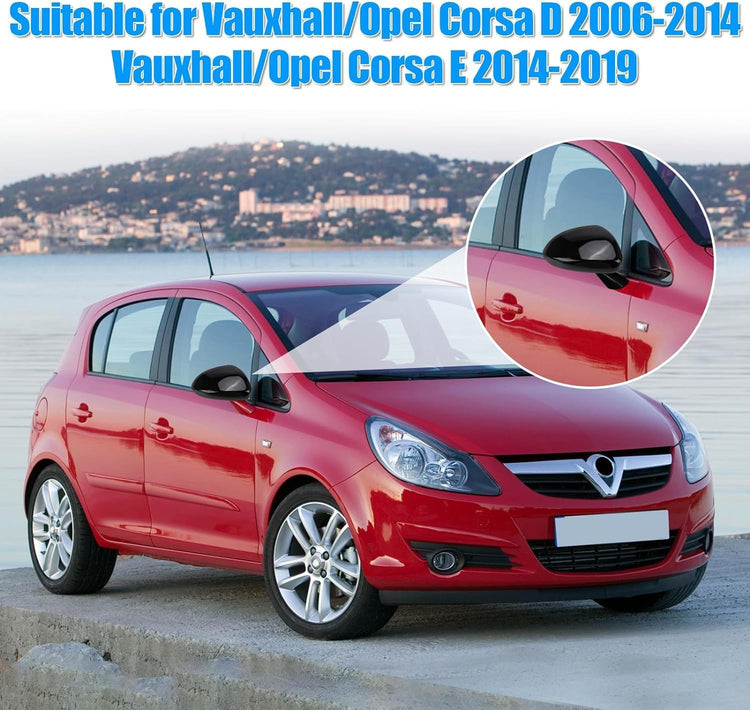 Opel Corsa D/E fényes fekete tükörborítás 2006-2019 modellekhez - Image 4