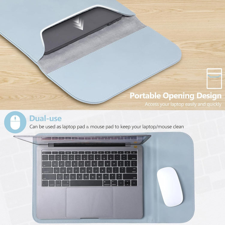 MacBook Air 15 M2 védőtok - HYZUO kék laptop táska 15" Surface és MacBook Pro kompatibilis - Image 5