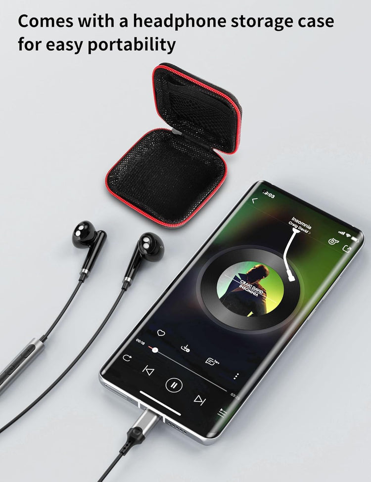 USB-C fülhallgató mikrofonnal iPhone, Samsung, Xiaomi és más okostelefonokhoz - HiFi sztereó - Image 7