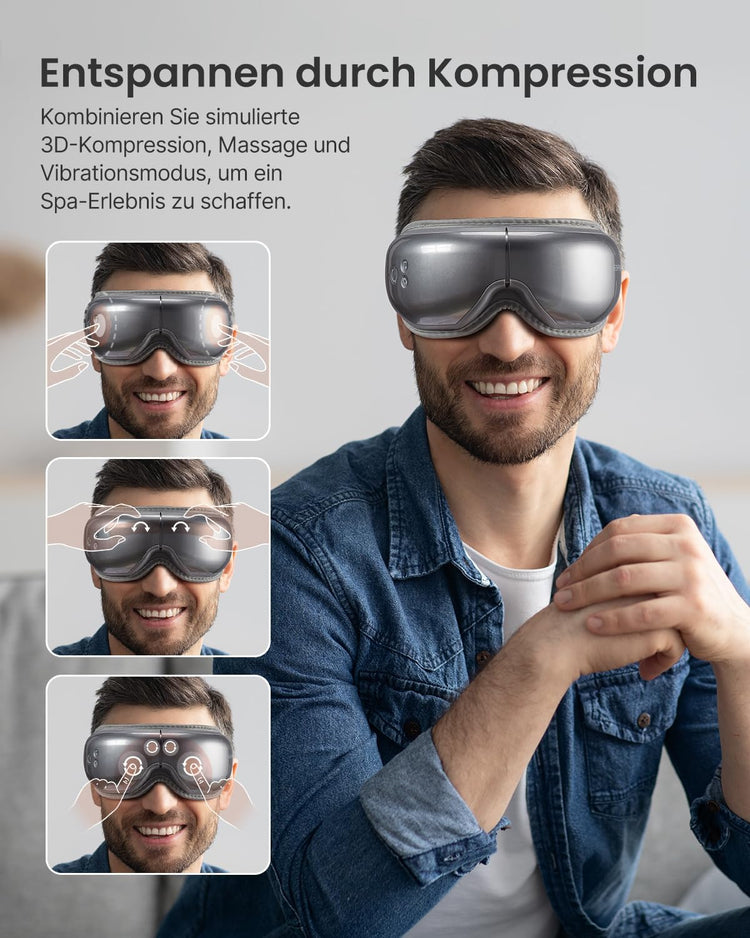RENPHO Eyeris 1 Bluetooth-os szemmasszírozó melegítéssel és zenével - Ajándékötlet - Image 5