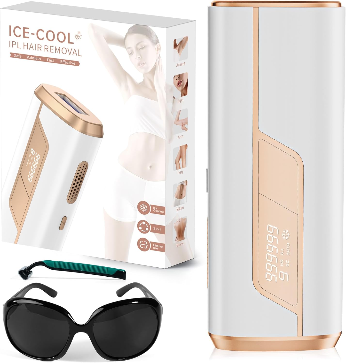 LUBEX IPL Szőrtelenítő Készülék Hűtéssel, 999.900 Impulzus, 3in1 Funkció - Image 8
