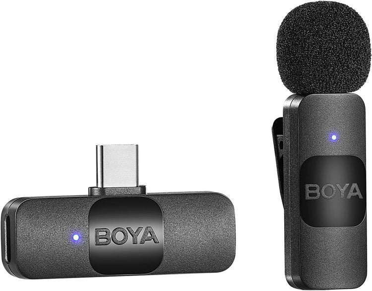 BOYA BY-V10 USB-C vezeték nélküli mini csíptetős mikrofon Android/iPhone15/laptop-hoz - Image 1