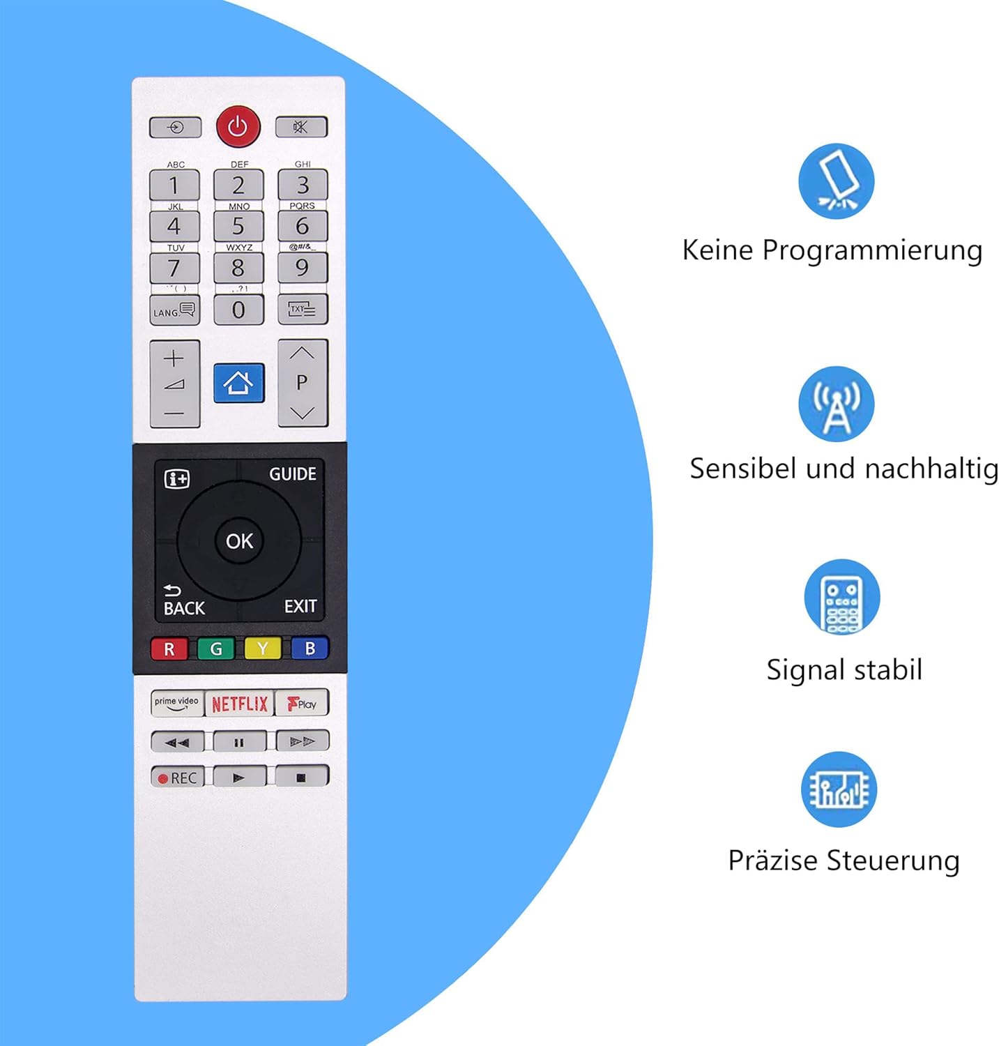 Toshiba TV távirányító Netflix gombbal - FOXRMT helyettesítő CT-8543 modellhez - Image 5