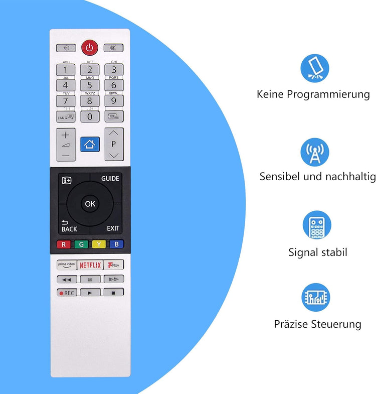 Toshiba TV távirányító Netflix gombbal - FOXRMT helyettesítő CT-8543 modellhez - Image 5