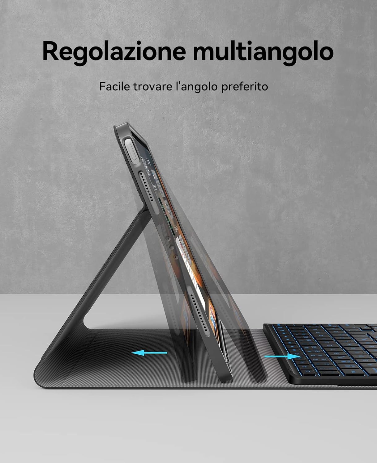 Earto iPad Air 6 billentyűzet érintőpaddal, 7 színű háttérvilágítással, 11"-os Pro/Air modellekhez - Image 6