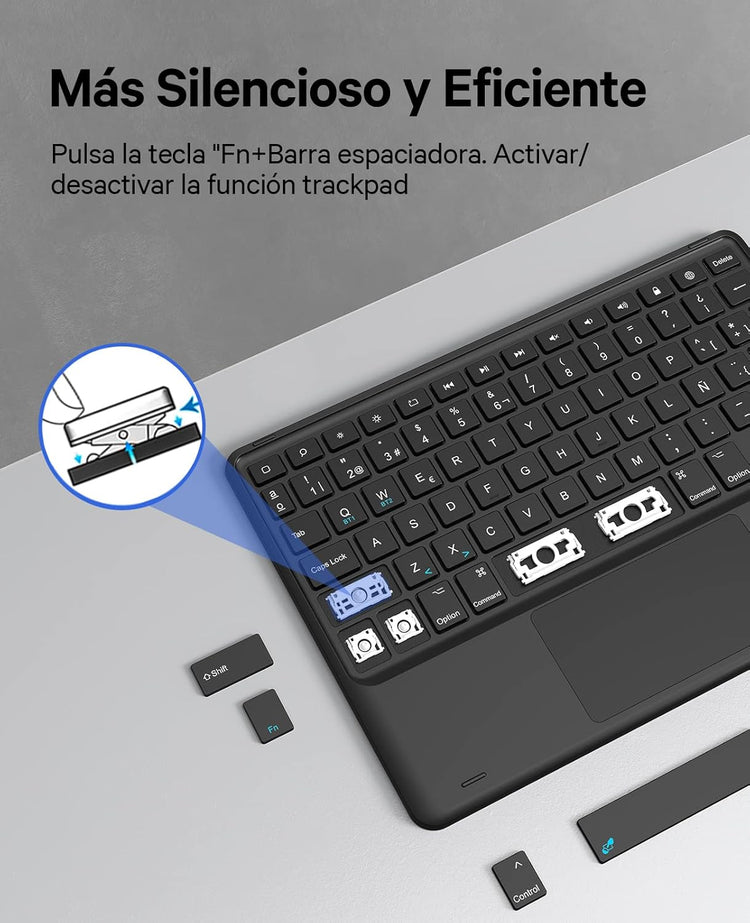 iPad 10. generációs Earto vezeték nélküli billentyűzet érintőpaddal, 10,9", fekete - Image 5