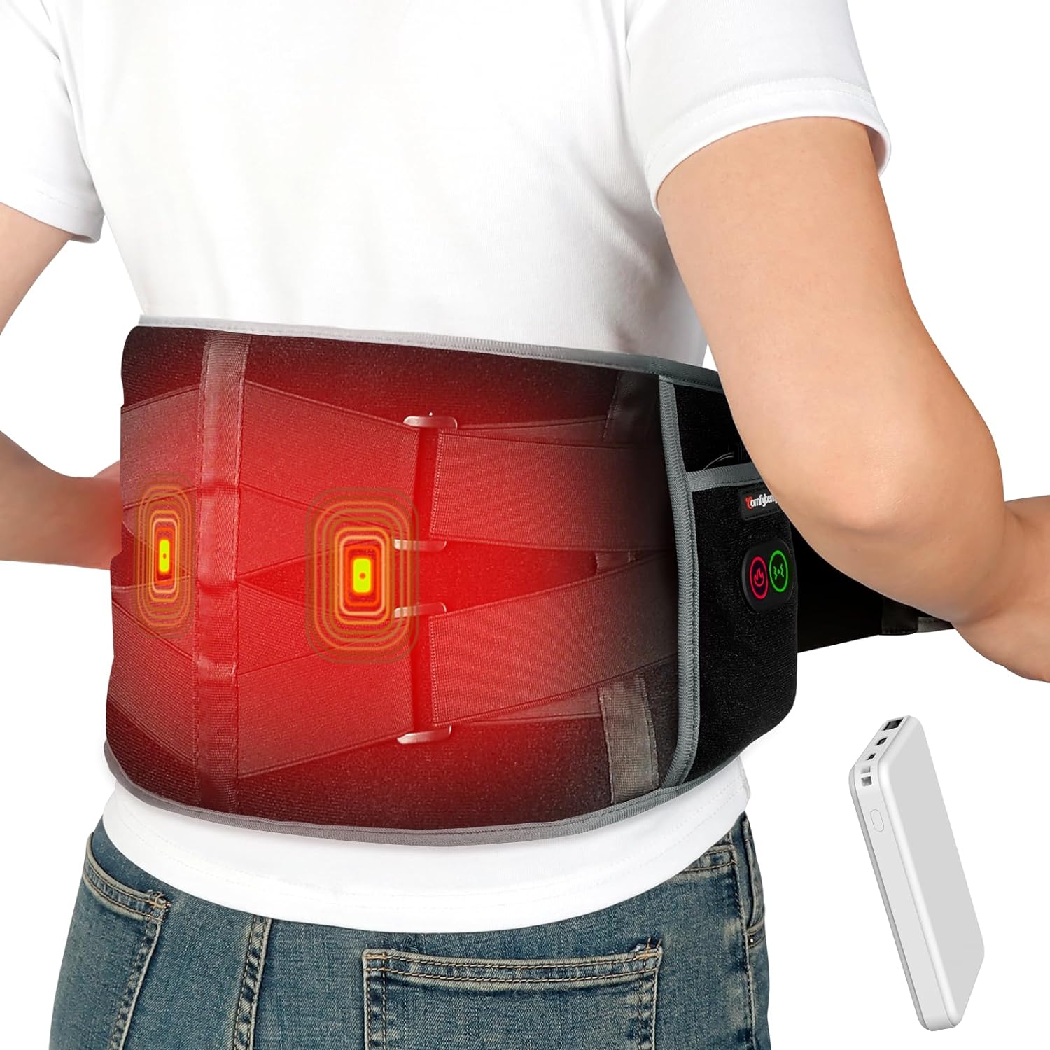 ComfyTemp XL Vibrációs Masszázs Deréköv Akkumulátorral, Hőterápiával Hátfájásra - Image 1
