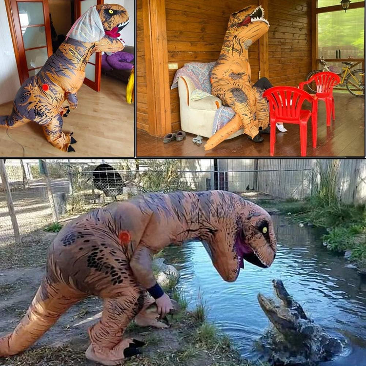 T-Rex Felfújható Dinoszaurusz Jelmez Felnőtteknek - Karneváli Dínó Kosztüm - Image 7