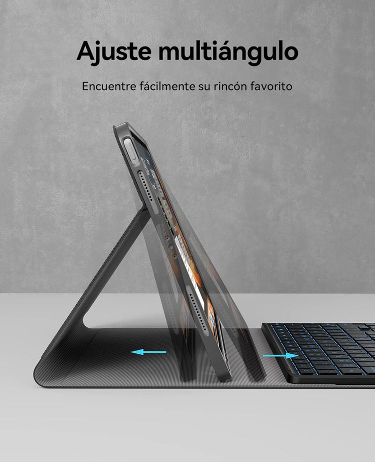 Earto iPad billentyűzet érintőpaddal, 7 színű háttérvilágítás, 11" Air/Pro modellekhez - Image 6