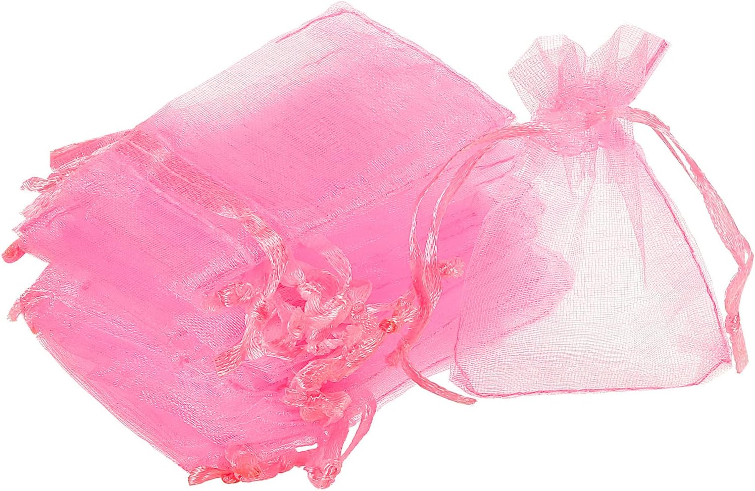 Rózsaszín organza ajándékzacskó 50db - Esküvői, parti és karácsonyi ékszertasak - Image 1