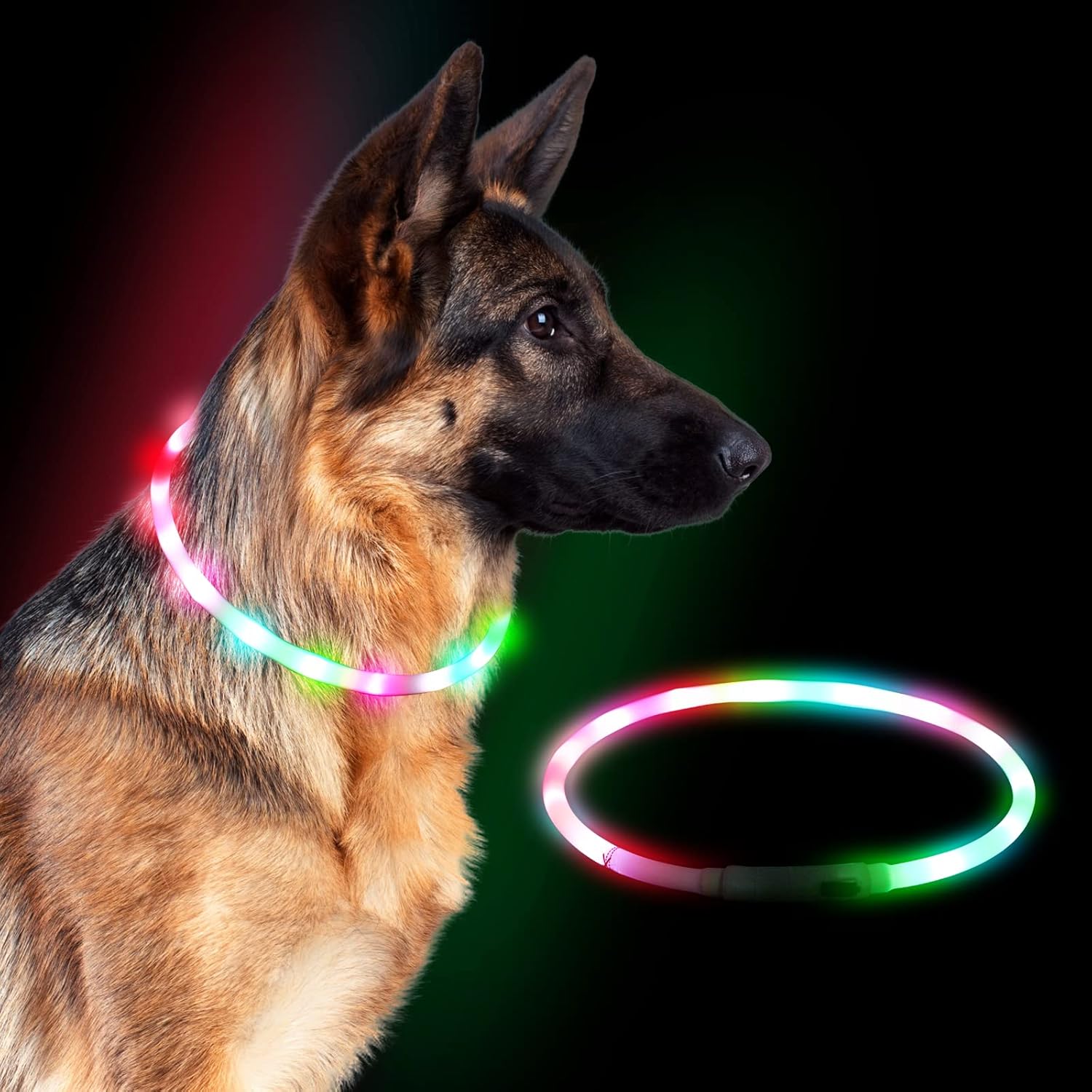 Aicharynic USB-s LED kutyanyakörv - Vízálló, állítható, 3 villogó móddal - Image 1