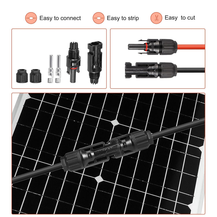 Sourcing Map 6mm² Napelem Kábel 30m, Fekete - 1500V PV Hosszabbító Vezeték - Image 5