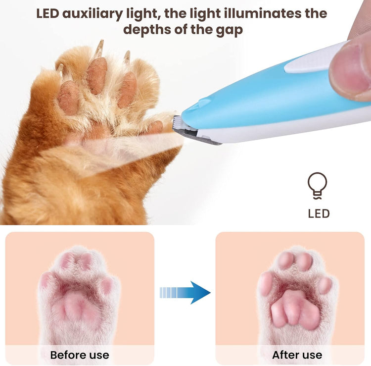 Kék LED-es kutyanyíró gép, csendes, mancsnyíró és állatgyógyászati lámpa - Image 4