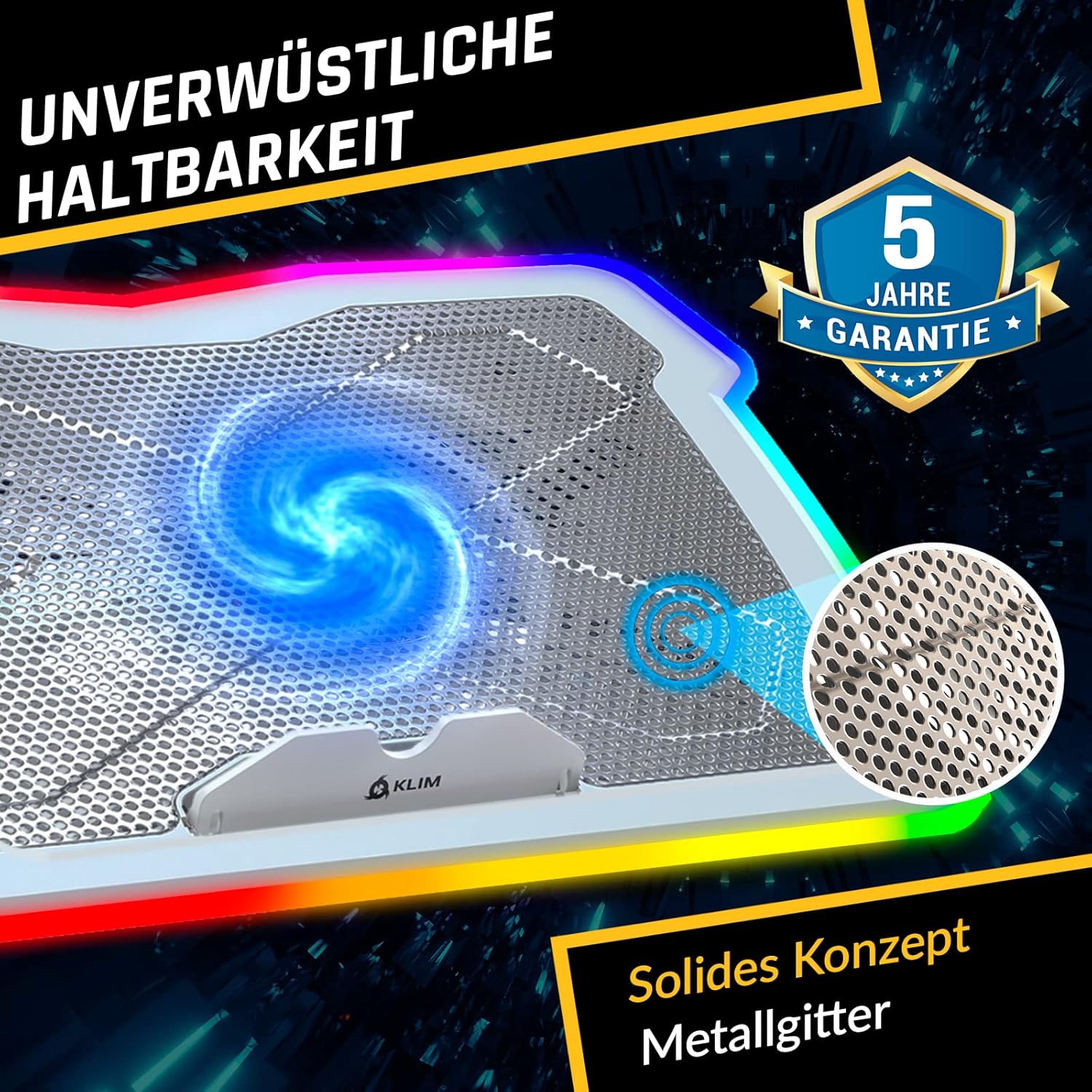 KLIM Ultimate Bianca RGB Laptop Hűtő 11-17" - Új 2024 Gamer Modell, Mac/PS4/PS5/Xbox Kompatibilis - Image 7