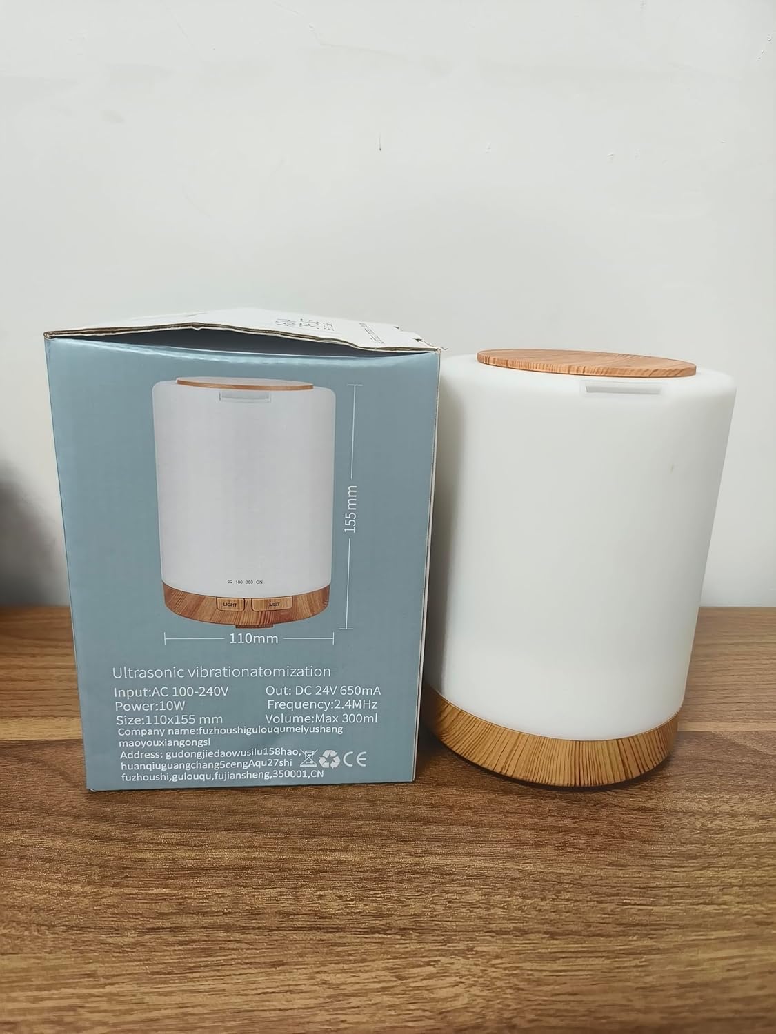 Aroma Diffúzor 300ml - Ultrahangos Párásító 7 LED Színnel, Automatikus Kikapcsolással - Image 8