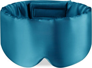 OLESILK Pávatoll-kék Selyem Natural Alvómaszk Állítható Pánttal - Férfiaknak és Nőknek - Image 1