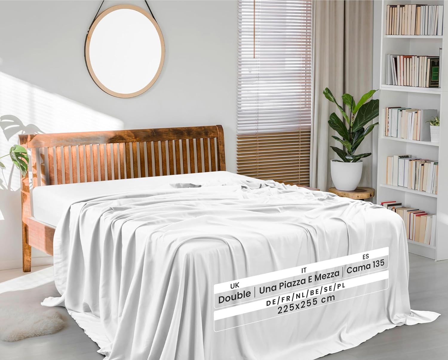 Utopia fehér mikroszálas lepedő 225x255 cm - puha, kefézett felületű - Image 2