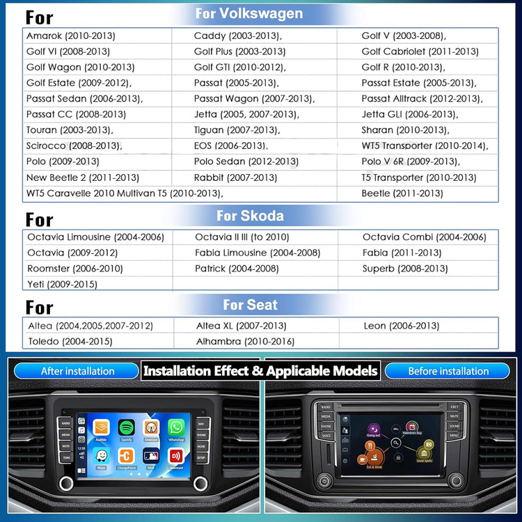 VW Golf, Polo, Passat Android 13 autórádió 7" érintőképernyővel, CarPlay, GPS, kamerával - Image 7