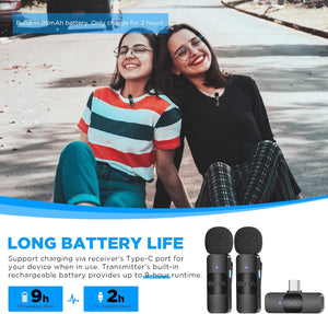 Boya BY-V20 USB-C vezeték nélküli csíptetős mikrofon zajszűréssel, Android/iPhone15 kompatibilis - Image 5