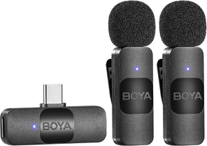 Boya BY-V20 USB-C vezeték nélküli csíptetős mikrofon zajszűréssel, Android/iPhone15 kompatibilis - Image 1