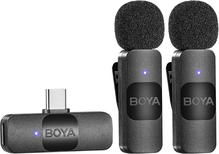 Boya BY-V20 USB-C vezeték nélküli csíptetős mikrofon zajszűréssel, Android/iPhone15 kompatibilis - Image 1