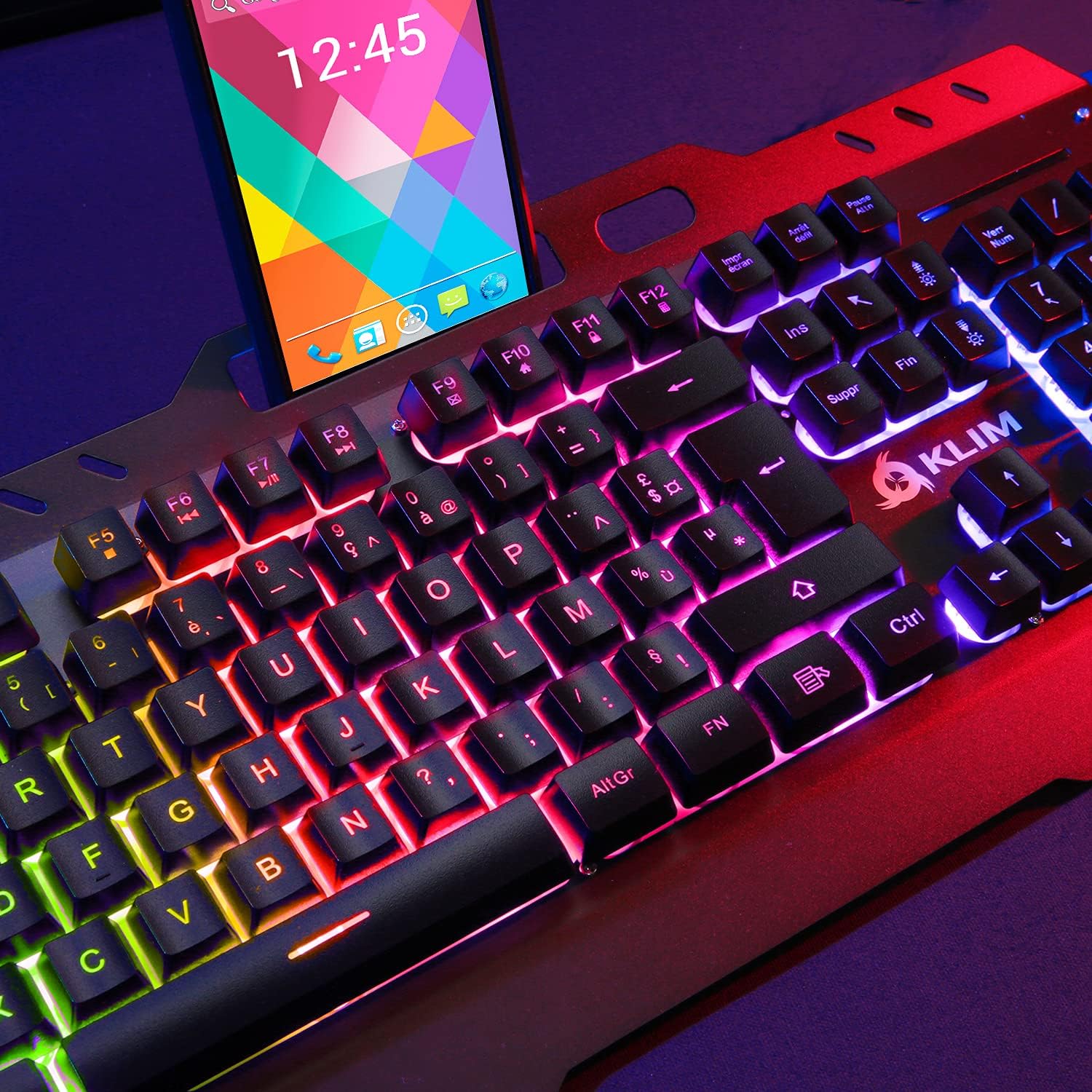 KLIM Lightning Vezeték Nélküli Spanyol Gamer Billentyűzet - Fém Váz, Mechanikus Érzés, RGB - Image 5