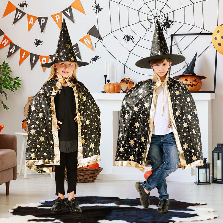 Gyerek Varázsló Köpeny Kalappal - Halloween Boszorkány Jelmez - Image 7