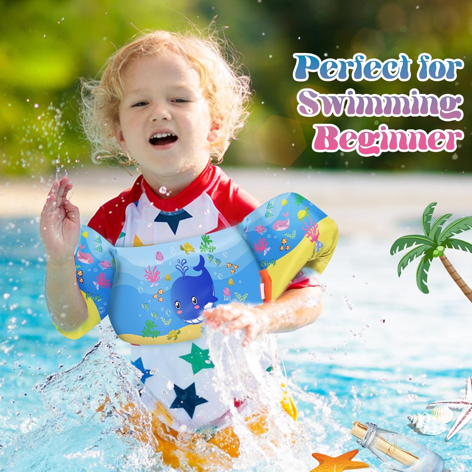 HeySplash kék bálna úszómellény gyerekeknek, állítható karúszókkal, 9-22 kg-ig - Image 7