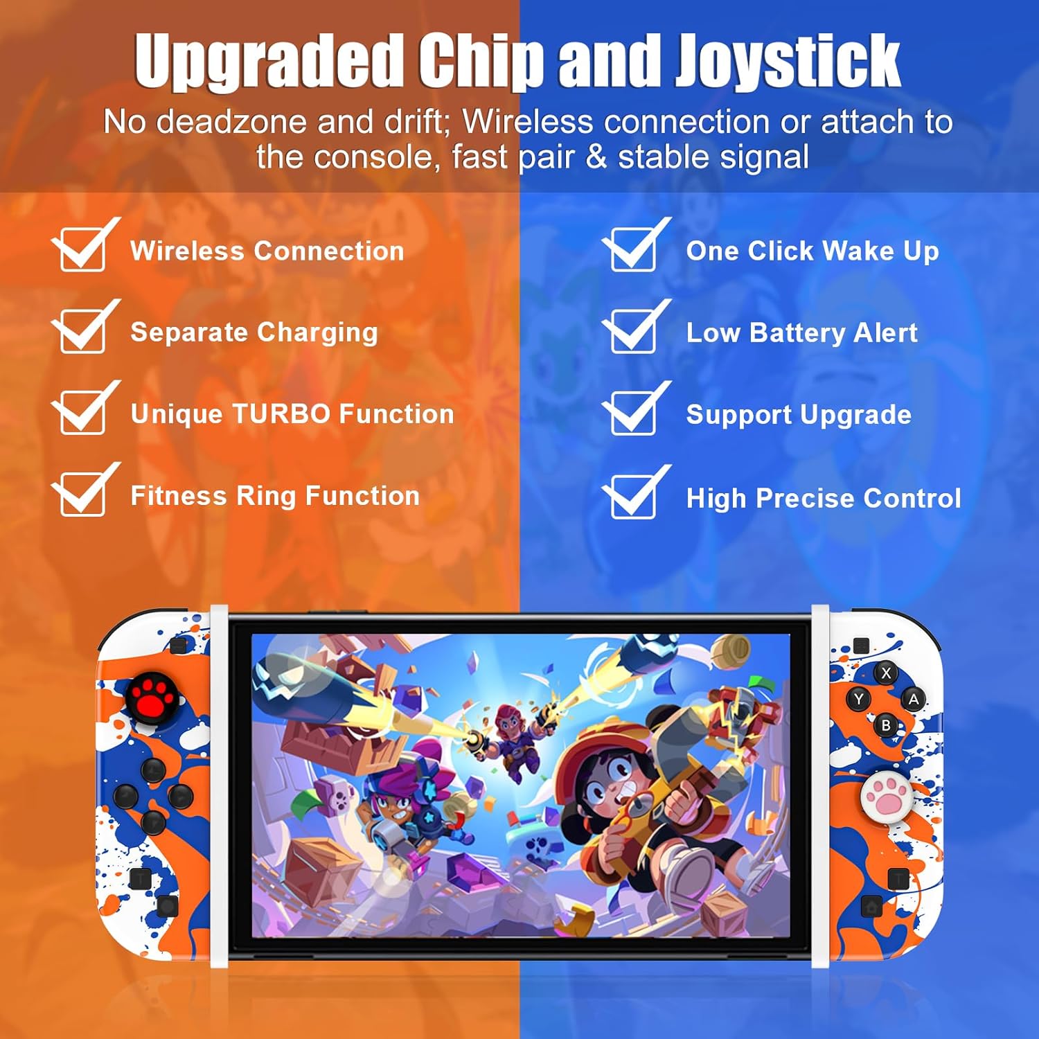 Bonacell vezeték nélküli kontroller Nintendo Switch-hez, Turbo és Gyro funkcióval - Image 2