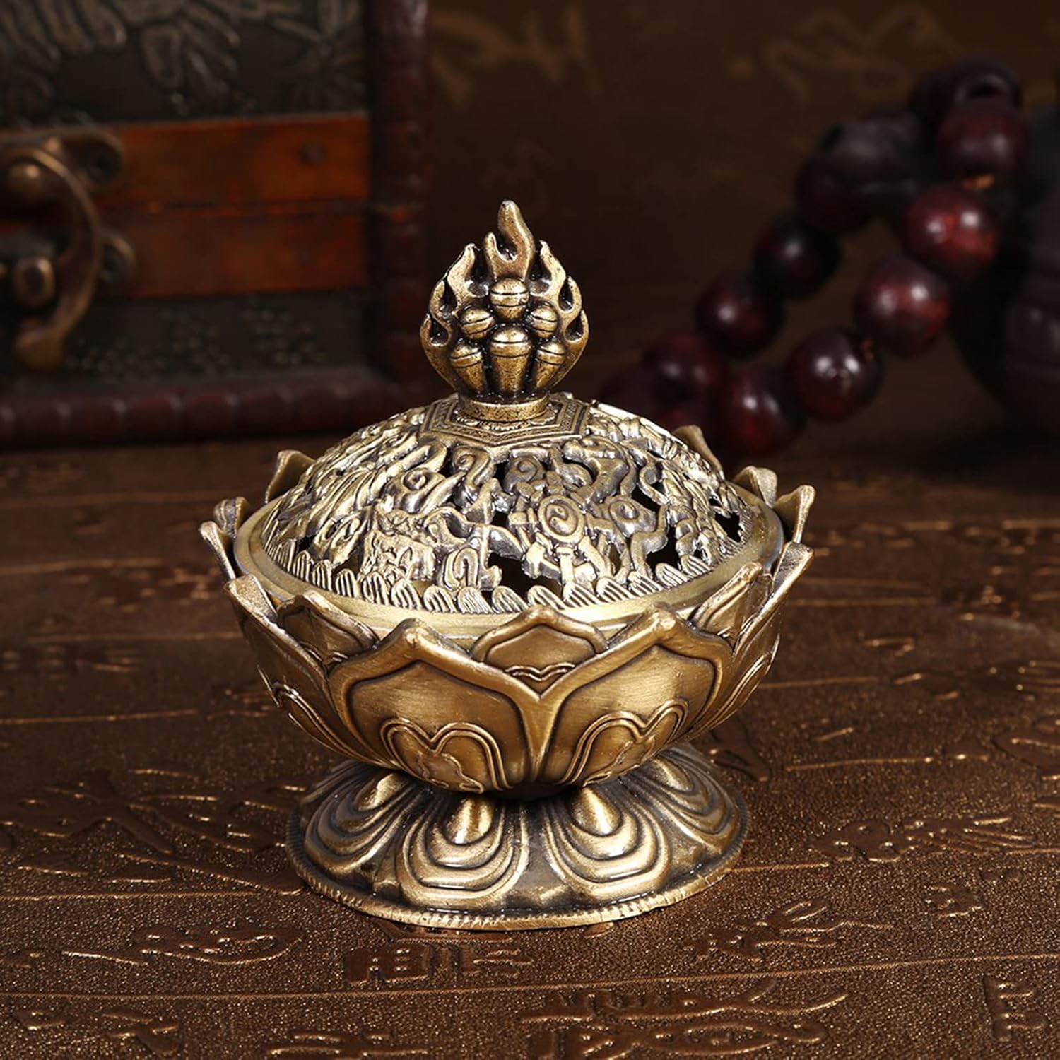 Vintage bronz füstölőégető bronz színű - Image 8