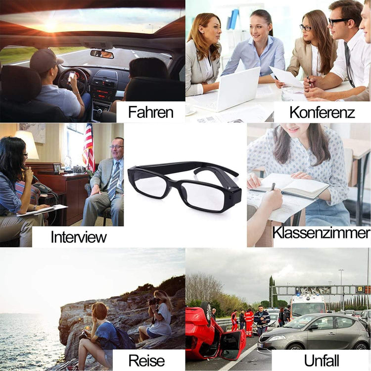 Full HD Szemüveg Mini Kamera - Hordozható Rejtett Megfigyelő Kamera Hang- és Videofelvétellel - Image 6