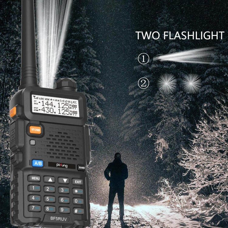 Pofung BF5RUV Kétsávos Walkie-Talkie VHF/UHF Amatőr Rádió USB Töltővel és Programozókábellel - Image 5