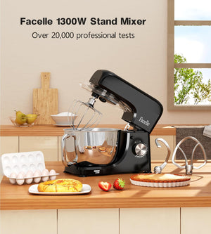Facelle 1300W Professzionális Robotgép 10 Sebességgel, 5,5L Inox Tállal, Fekete - Image 7