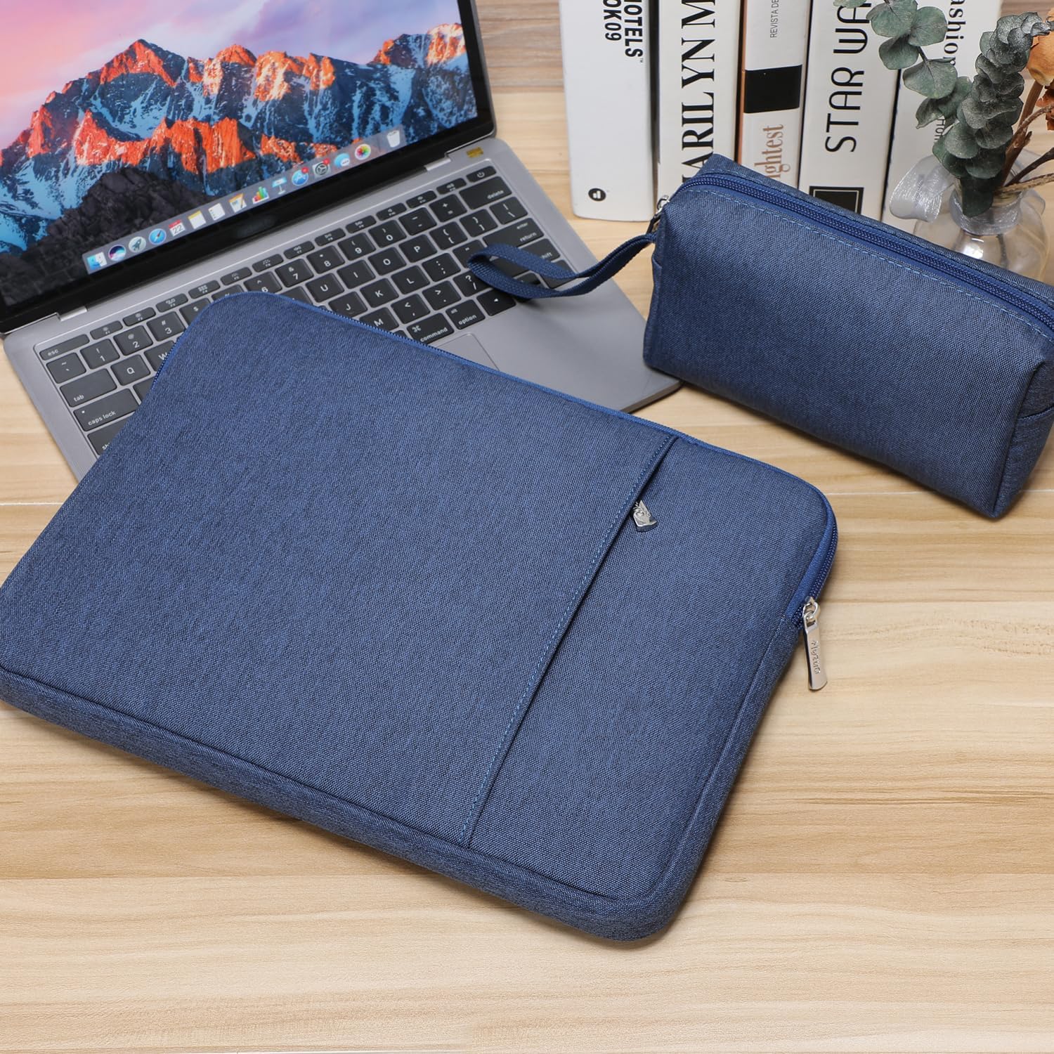 MacBook Pro 14 és Air 13 védőtok szett - HYZUO kék laptop táska - Image 8