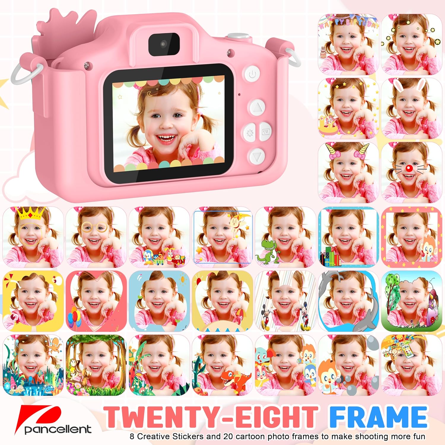 Pancellent 1080P gyerekkamera 32GB kártyával, 2" kijelzővel, 3-12 éves fiúknak és lányoknak - Image 4
