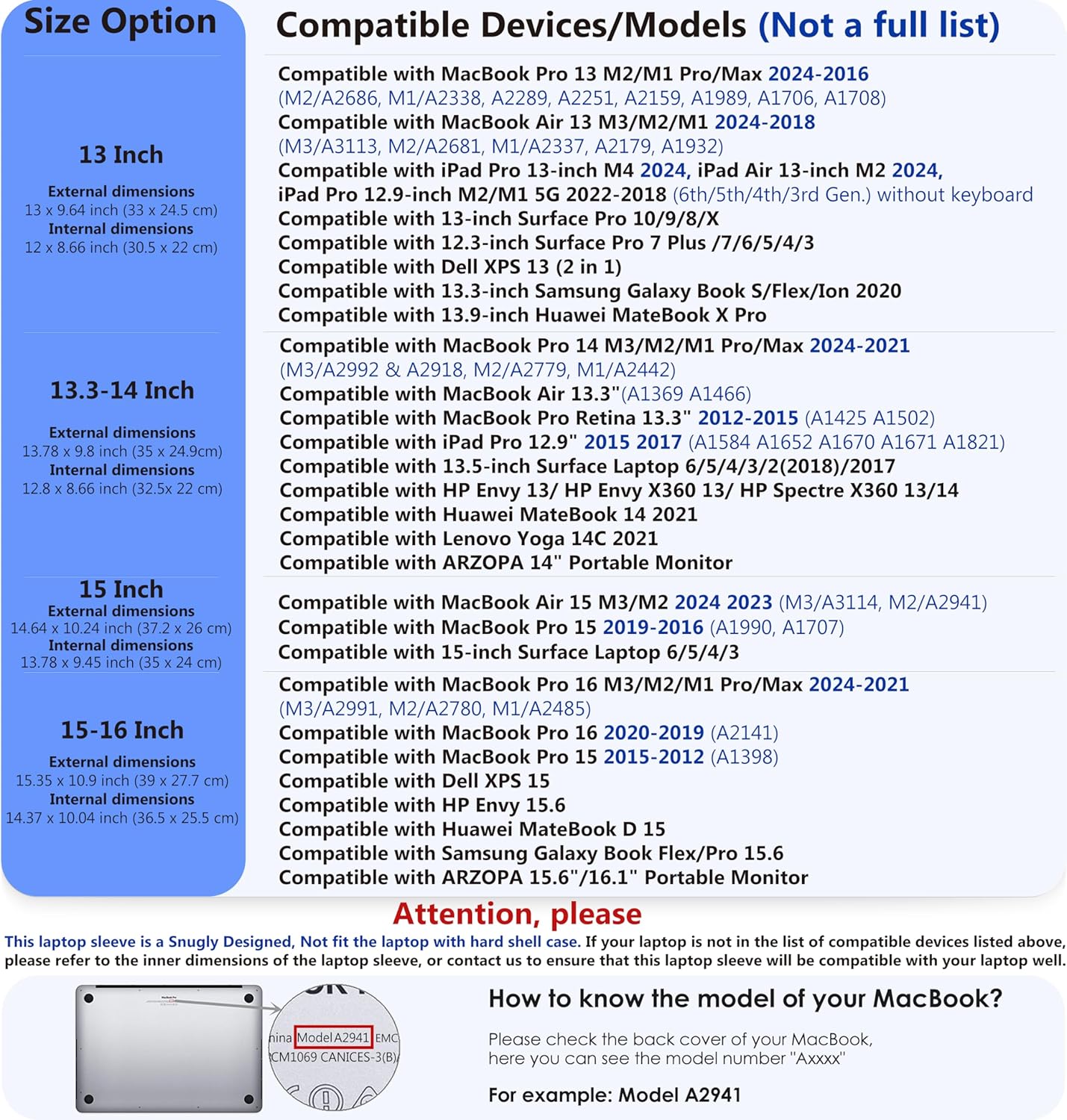 MacBook Pro 16" és XPS 15 védőtok állvánnyal, kék - HYZUO laptoptáska 15-16" - Image 6