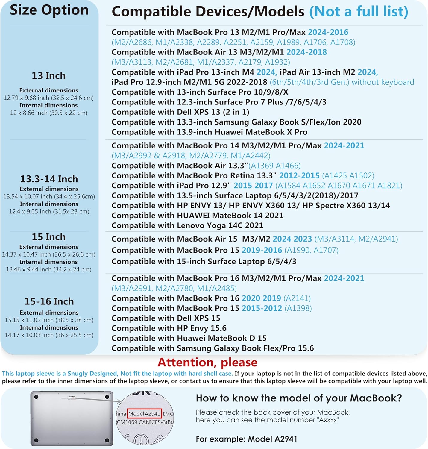 MacBook Pro 14 és 13,3" laptopokhoz vízálló HYZUO táska - halványkék - Image 6