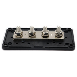 T Tocas 48V DC 300A Box 4 x M8 sorkapocscsapok - nagy teherbírású modul kivitelű áramelosztó blokk fedéllel(fekete) - Outlet24