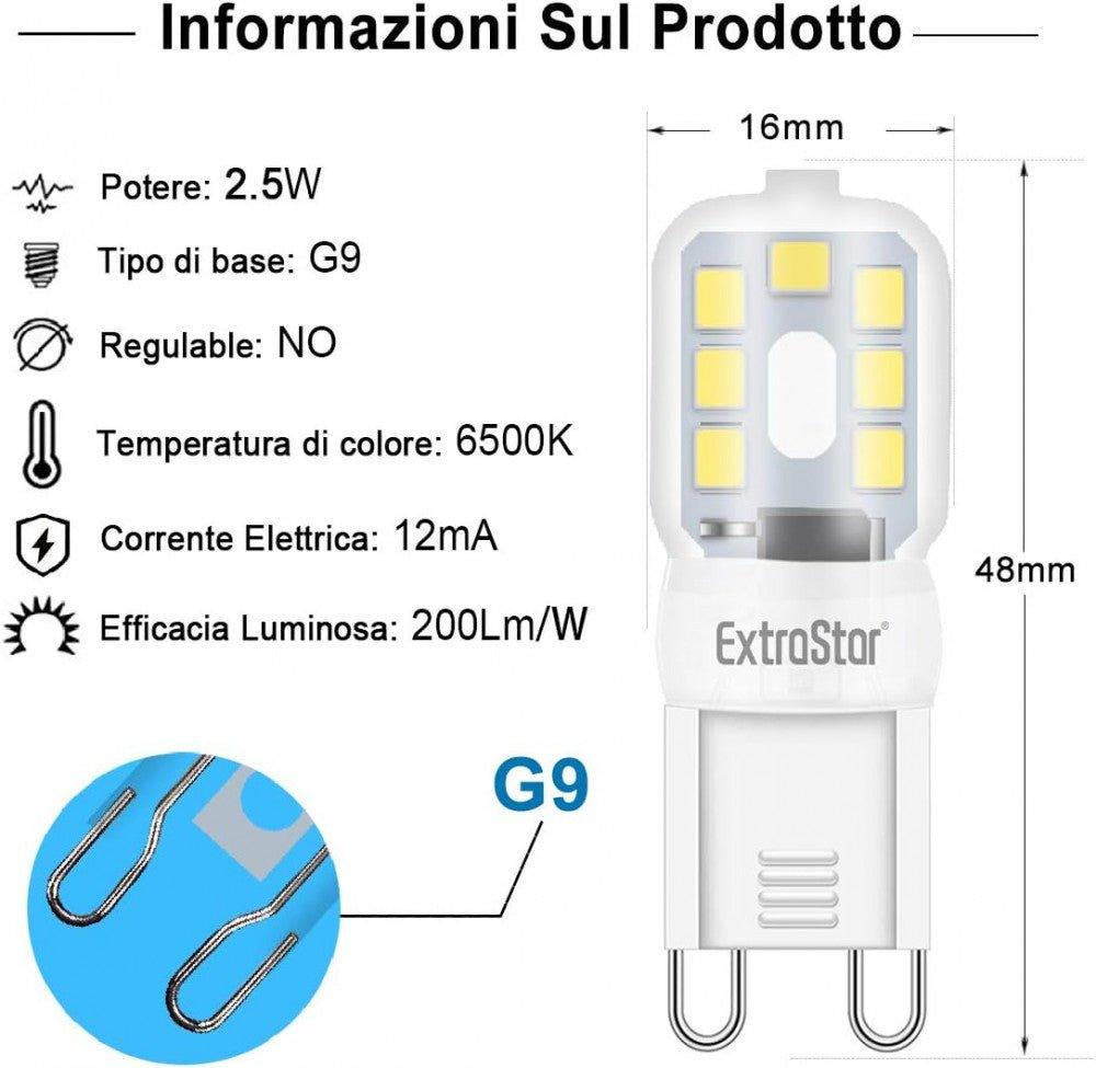 EXTRASTAR LED G9 izzó, 2,5W, 20W-os halogén lámpával egyenértékű, G9 - Outlet24