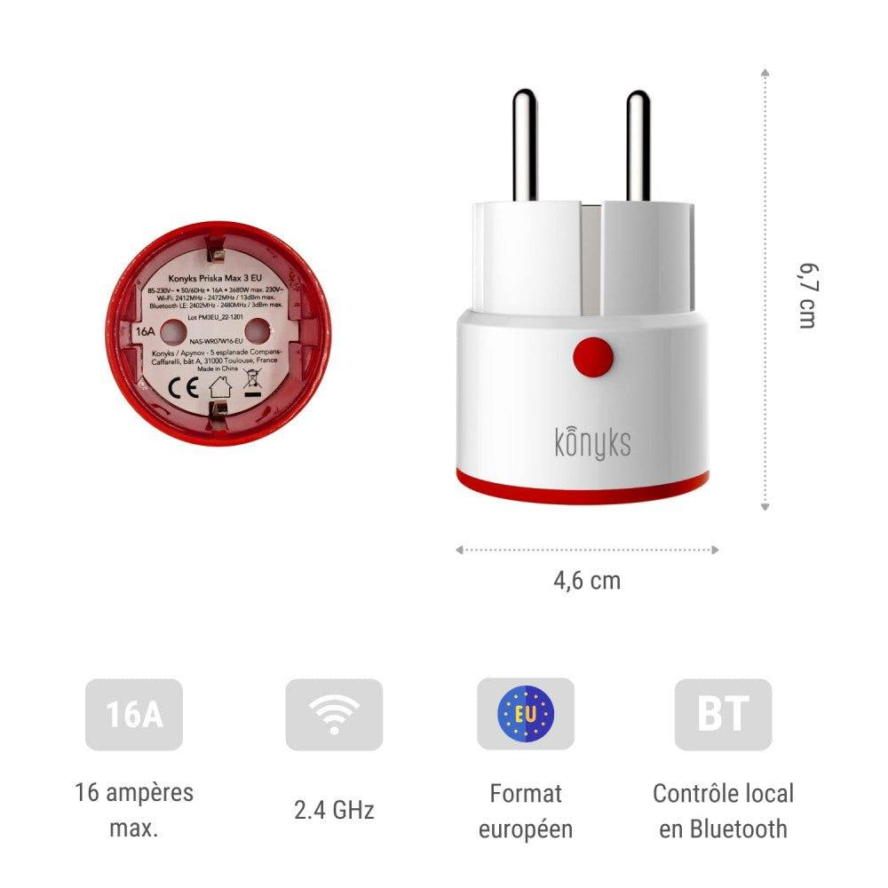 Konyks Priska Max 3 EU WiFi + BT Okosdugó, Fogyasztásmérővel, Alexa/Google Home Kompatibilis Újracsomagolt termék - Outlet24